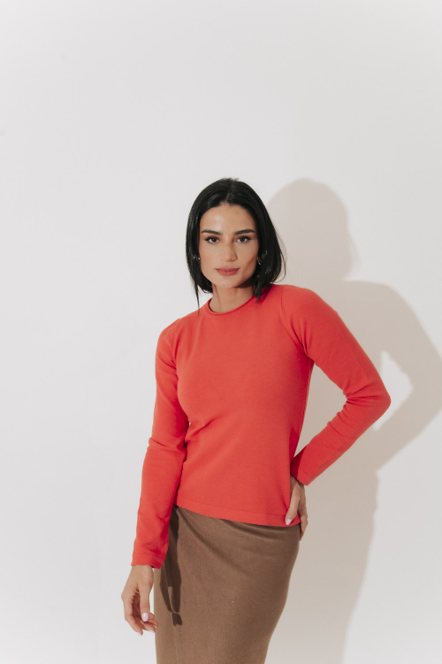 BLUSA TRICOT BASICA MANGA LONGA MADALENA 