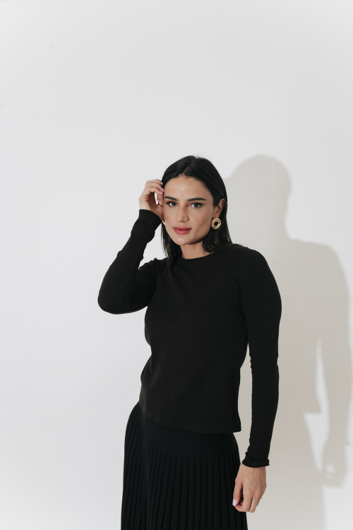 BLUSA TRICOT BASICA MANGA LONGA MADALENA 